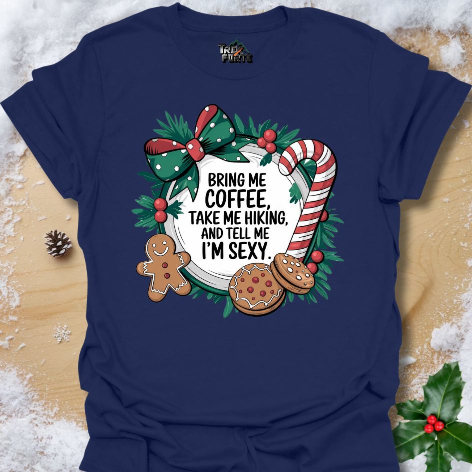 Festive Holiday Wreath T-Shirt | Gingerbread Man, Candy Cane & Christmas Cheer