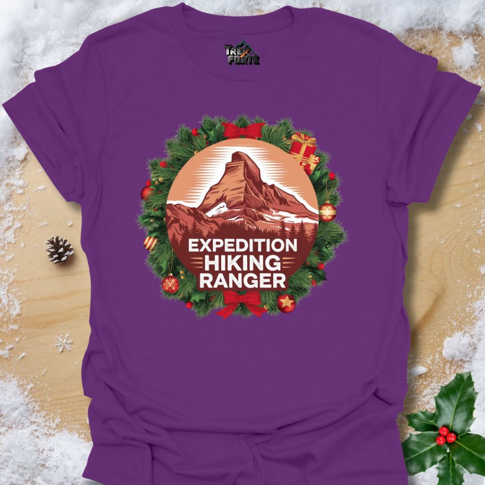 Expedition Hiking Ranger Graphic Tee | Festive Outdoor Christmas Design