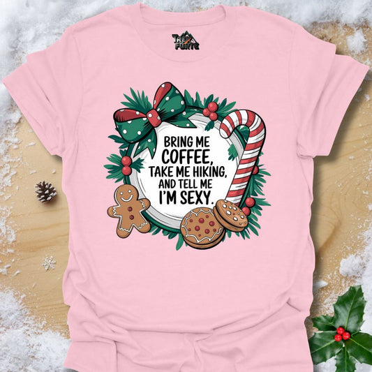 Festive Holiday Wreath T-Shirt | Gingerbread Man, Candy Cane & Christmas Cheer