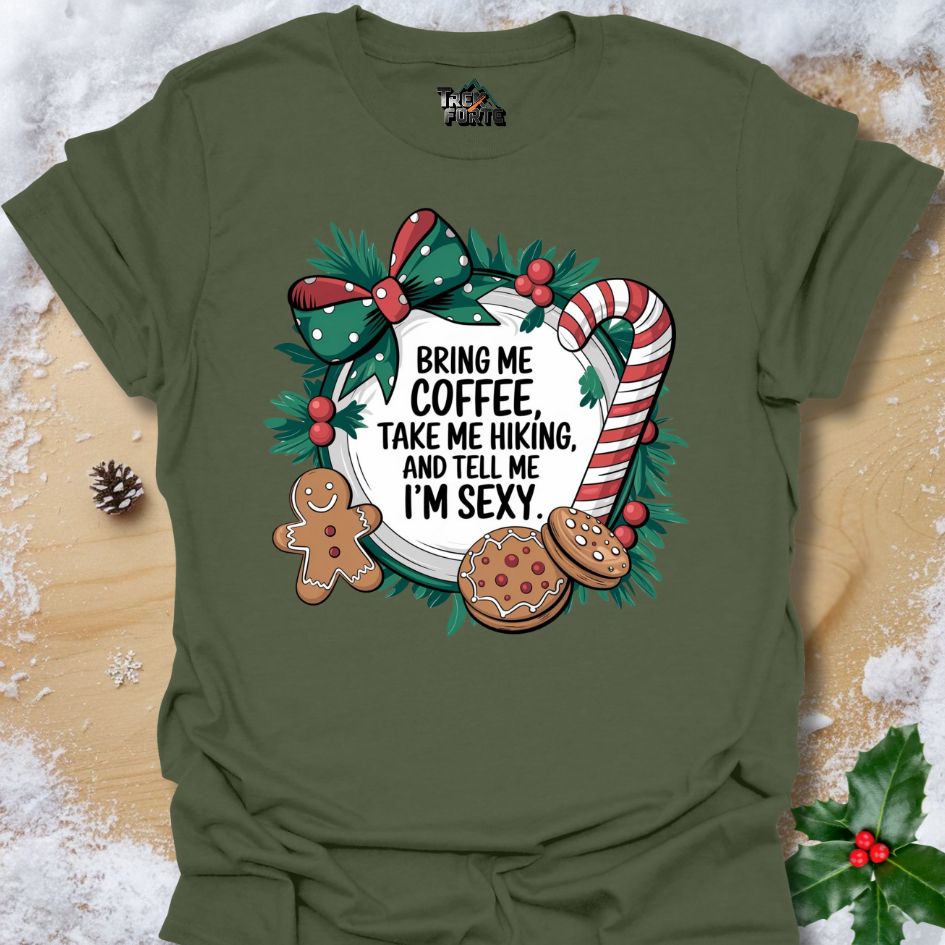 Festive Holiday Wreath T-Shirt | Gingerbread Man, Candy Cane & Christmas Cheer