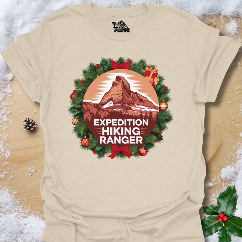 Expedition Hiking Ranger Graphic Tee | Festive Outdoor Christmas Design