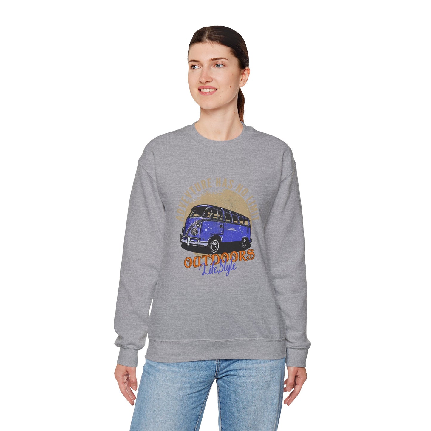 Adventure Has No Limit Sweatshirt, Outdoor Hiking Pullover, Camping Lover Gift, Adventure Themed Crewneck