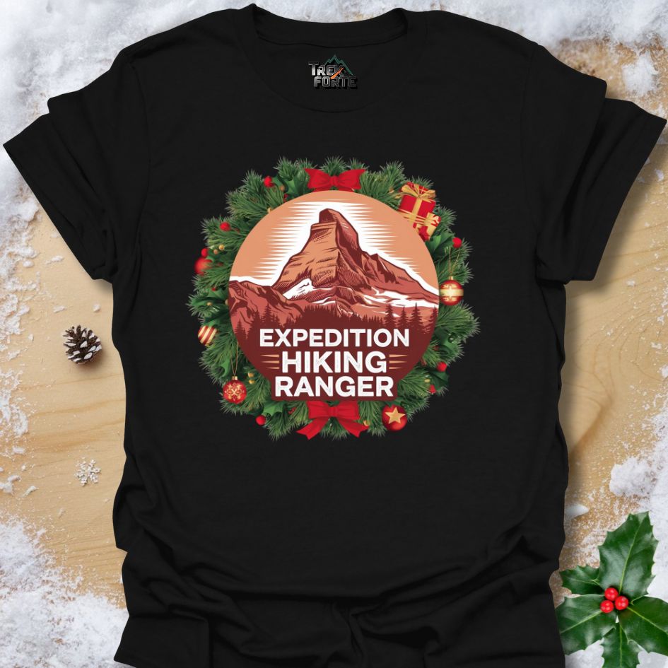 Expedition Hiking Ranger Graphic Tee | Festive Outdoor Christmas Design