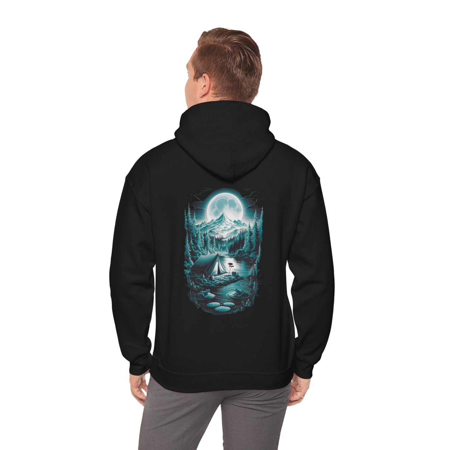 Hoodie Black / S Hooded Sweatshirt - Moonlit Mountain Escape