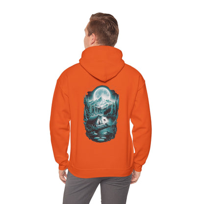 Hoodie Orange / S Hooded Sweatshirt - Moonlit Mountain Escape