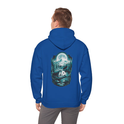 Hoodie Royal / S Hooded Sweatshirt - Moonlit Mountain Escape