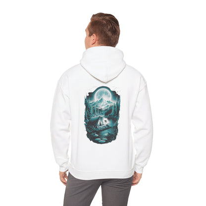 Hoodie White / S Hooded Sweatshirt - Moonlit Mountain Escape