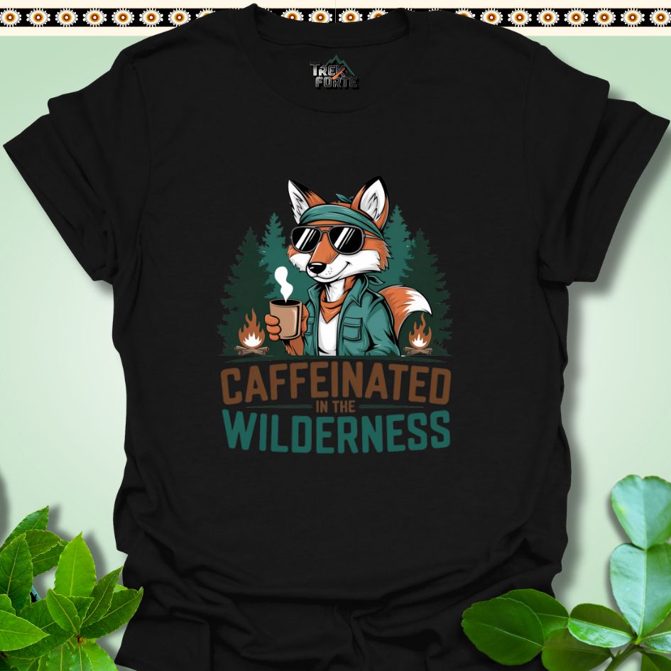 T-Shirt Black / S Caffeinated In The Wilderness Funny T-Shirt | TrekForte Apparel