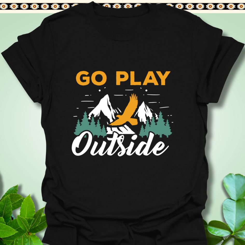 T-Shirt Black / S Go Play Outside T-Shirt  TrekForte Adventure Apparel