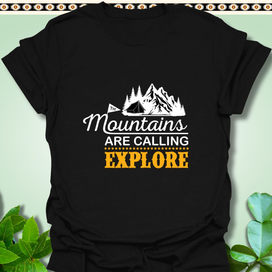 T-Shirt Black / S Mountains Are Calling Explore T-Shirt  TrekForte Adventure Apparel