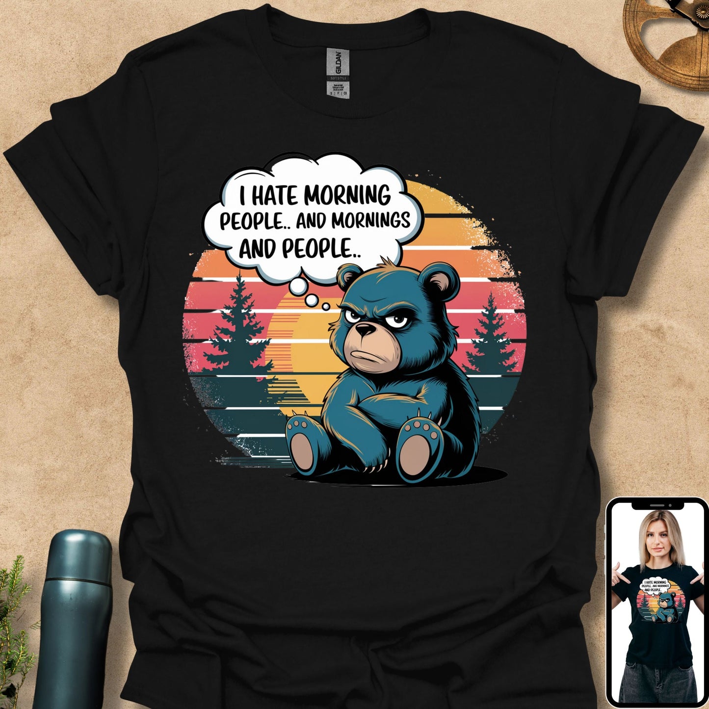 T-Shirt Black / S Not a Morning Bear