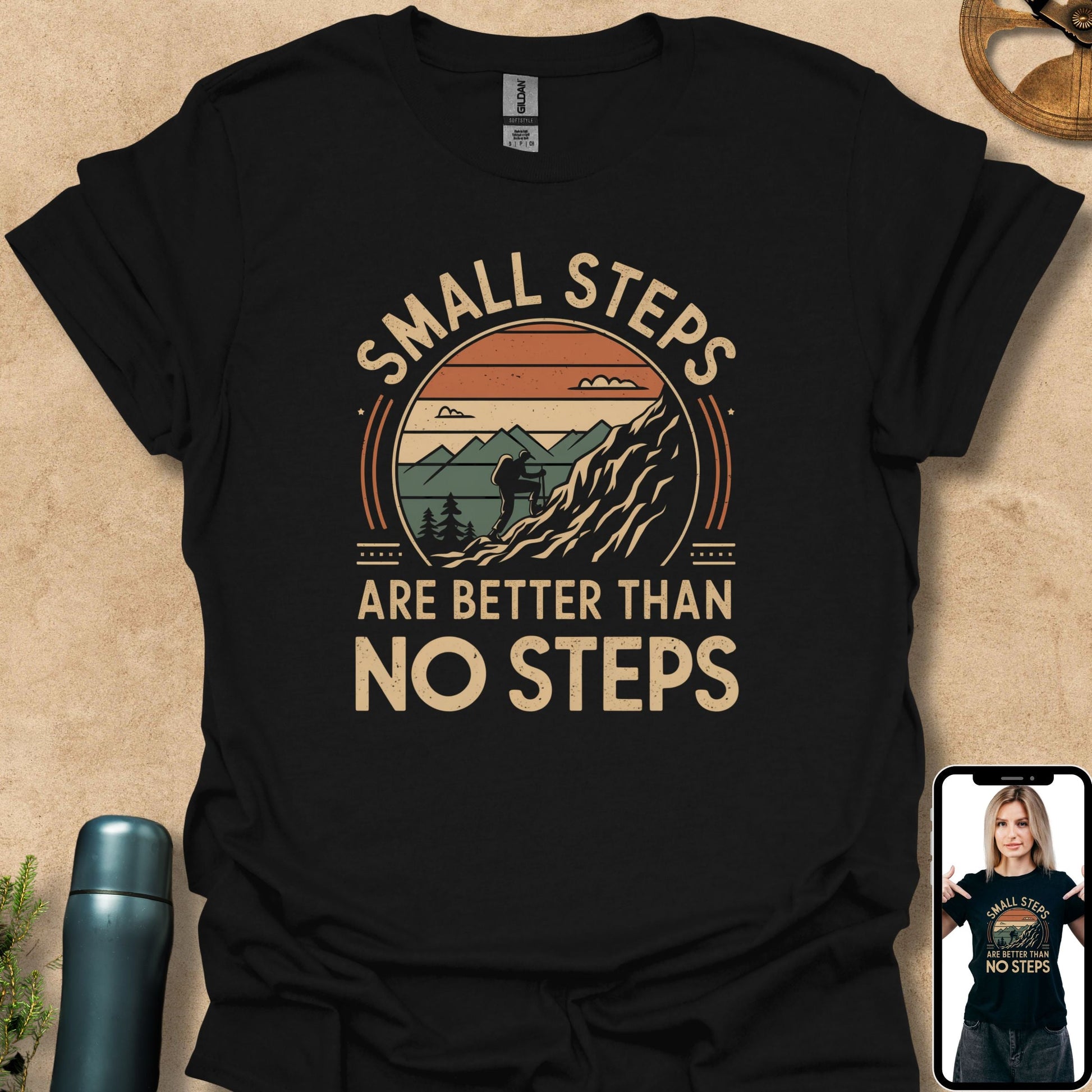 T-Shirt Black / S Small Steps Are Better Than No Steps