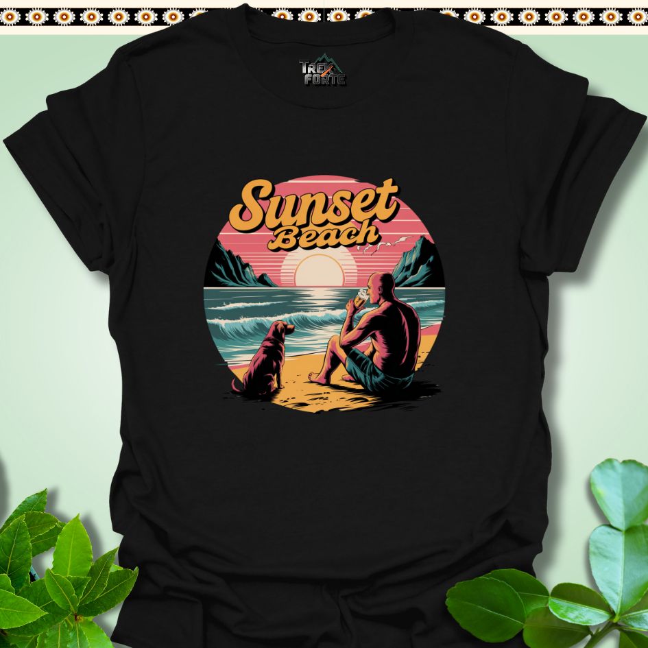 T-Shirt Black / S Sunset Beach Serenity Funny T-Shirt | TrekForte Apparel