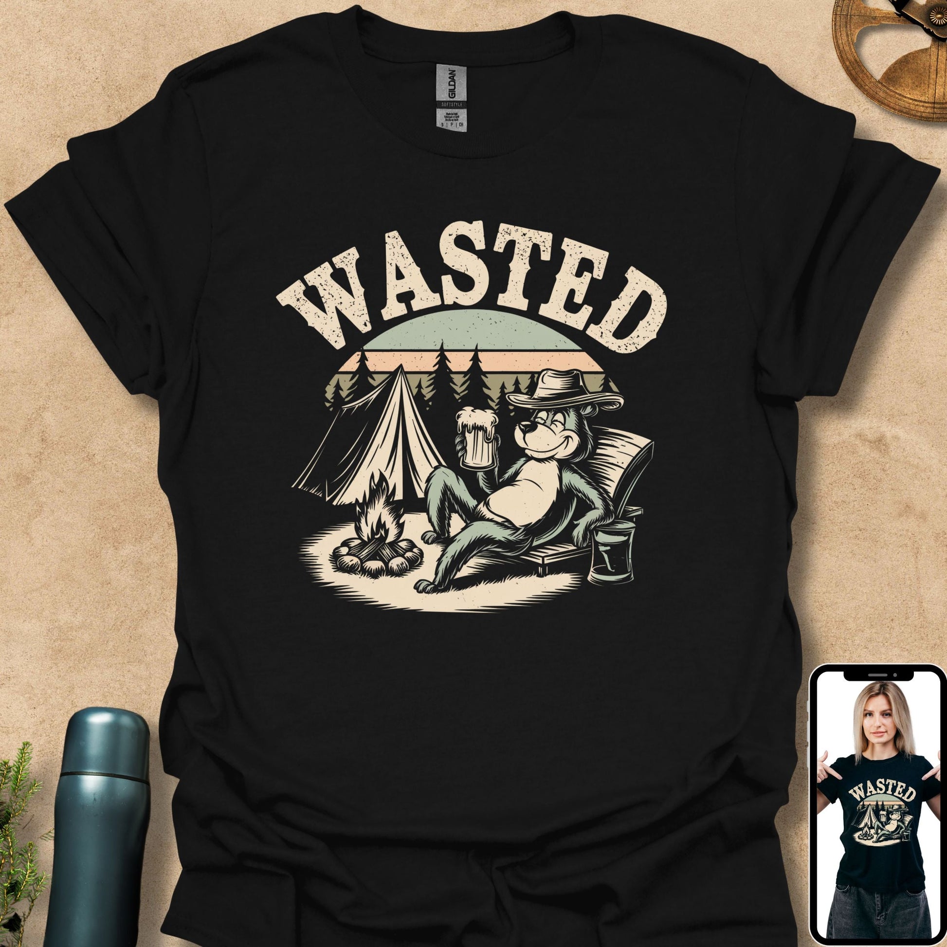 T-Shirt Black / S WASTED Vintage Camping Vibes