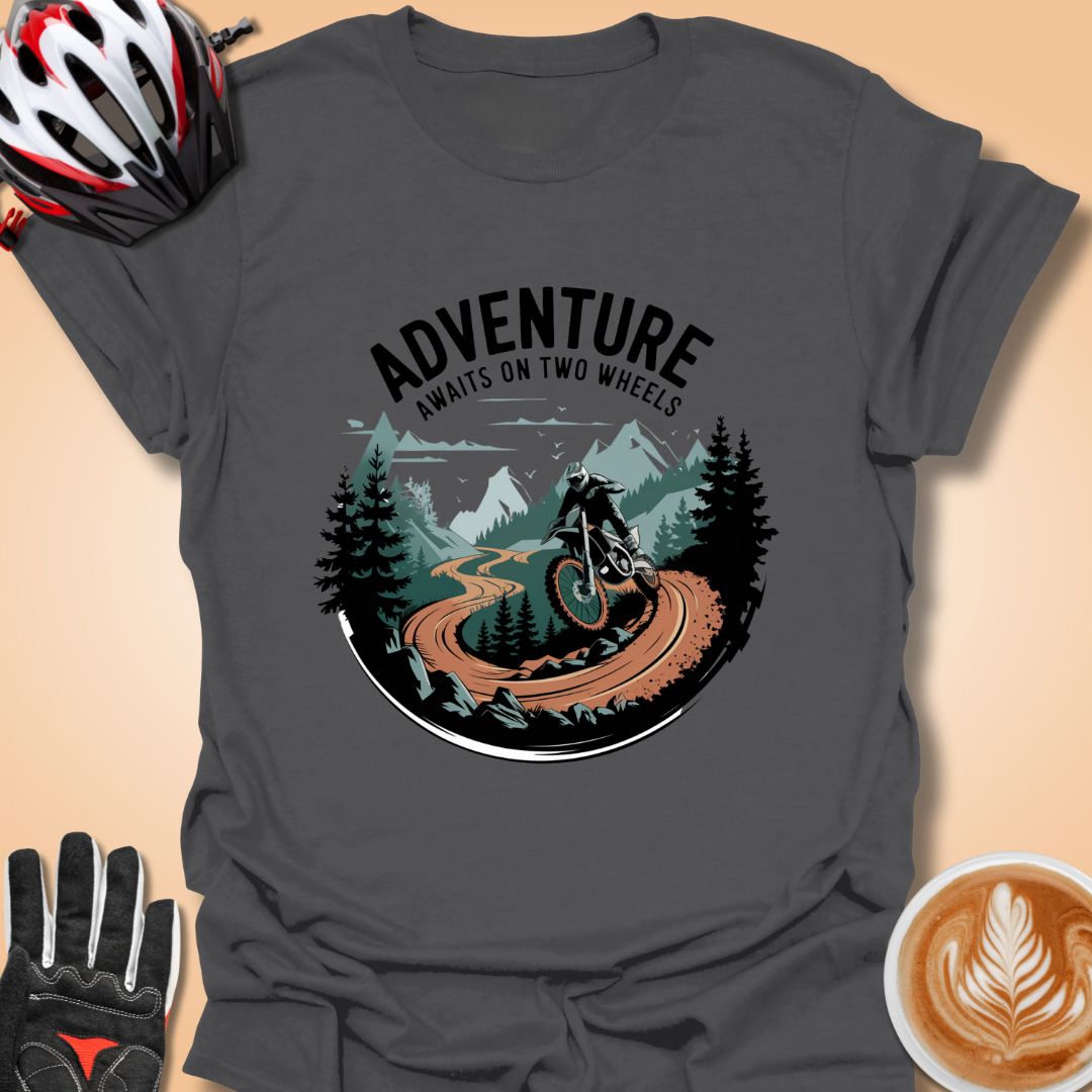 T-Shirt Charcoal / S Adventure awaits on two wheels