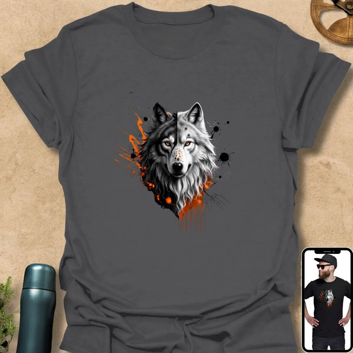 T-Shirt Charcoal / S Batik Rorschach Wolf