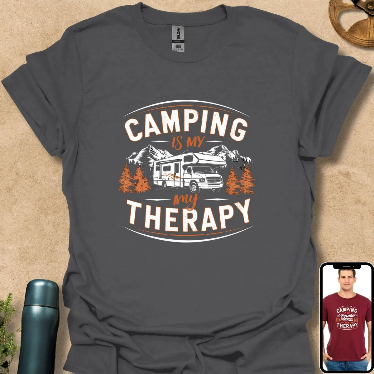 T-Shirt Charcoal / S Camping is My Therapy