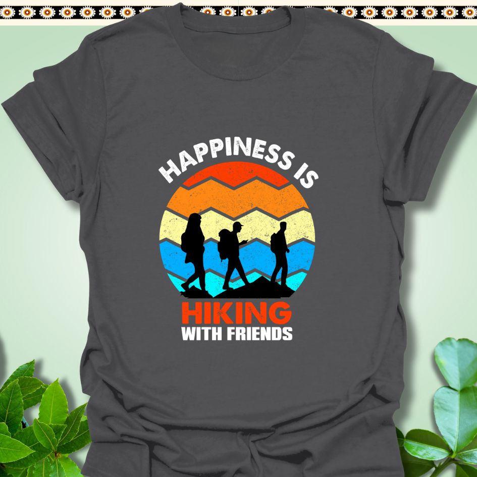 T-Shirt Charcoal / S Happiness Is Hiking With Friends T-Shirt  TrekForte Adventure Apparel