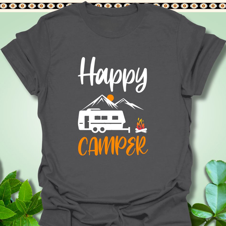 T-Shirt Charcoal / S Happy Camper T-Shirt  TrekForte Adventure Apparel