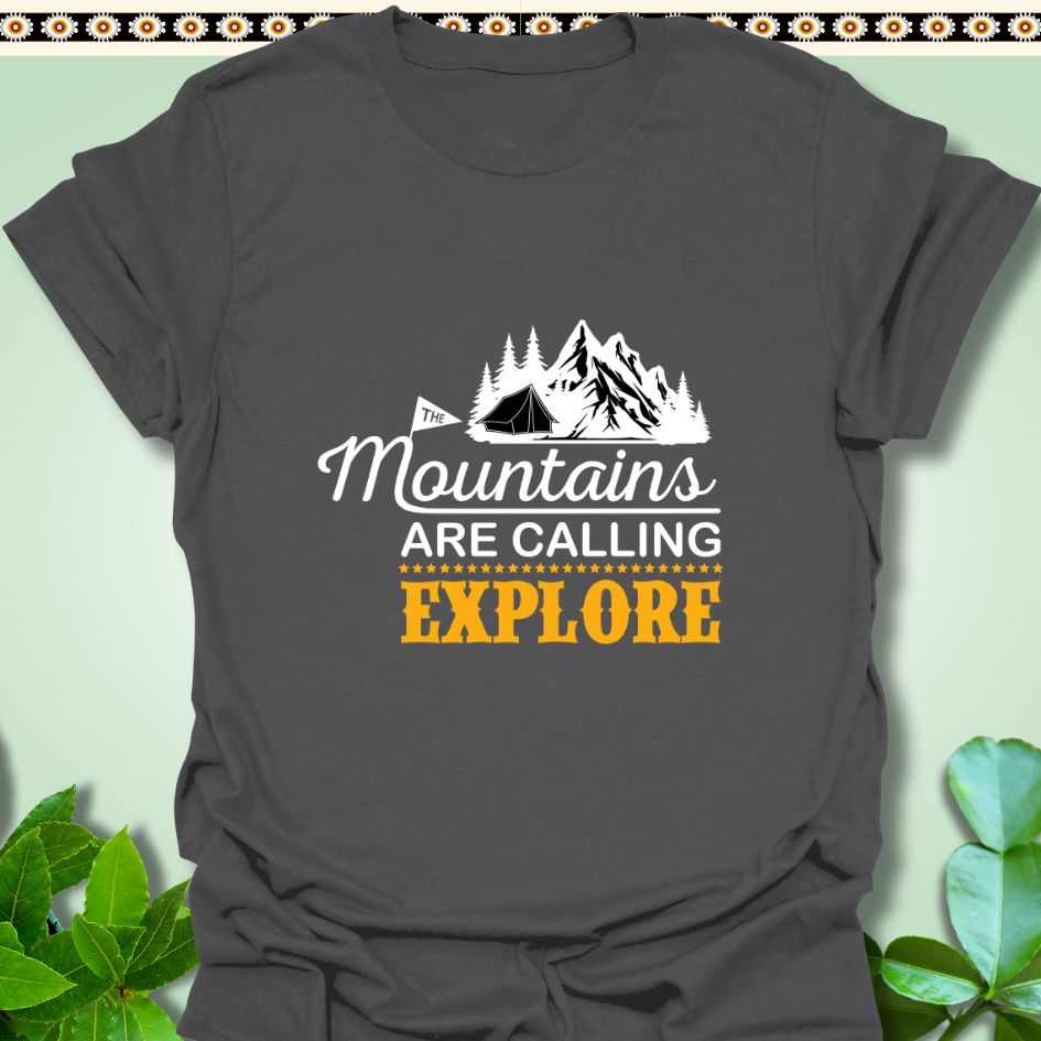 T-Shirt Charcoal / S Mountains Are Calling Explore T-Shirt  TrekForte Adventure Apparel