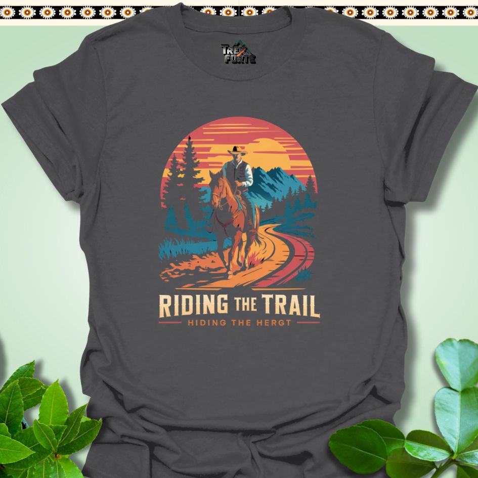 T-Shirt Charcoal / S Riding the Trail Hiking the Heights T-Shirt  TrekForte Adventure Apparel