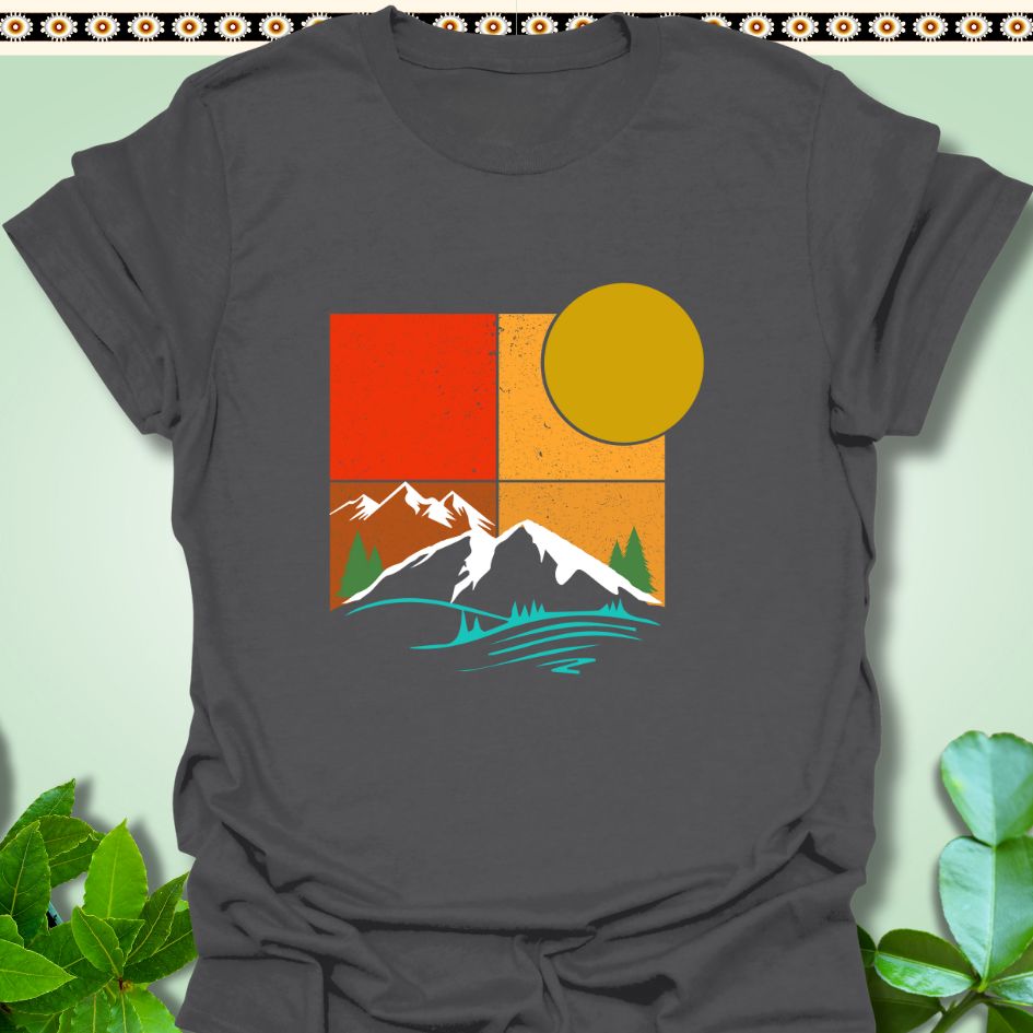 T-Shirt Charcoal / S Sunset Mountains Silhouette T-Shirt  TrekForte Adventure Apparel