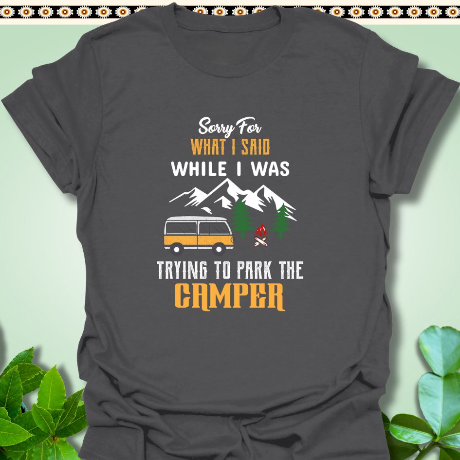 T-Shirt Charcoal / S Trying To Park The Camper T-Shirt  TrekForte Adventure Apparel