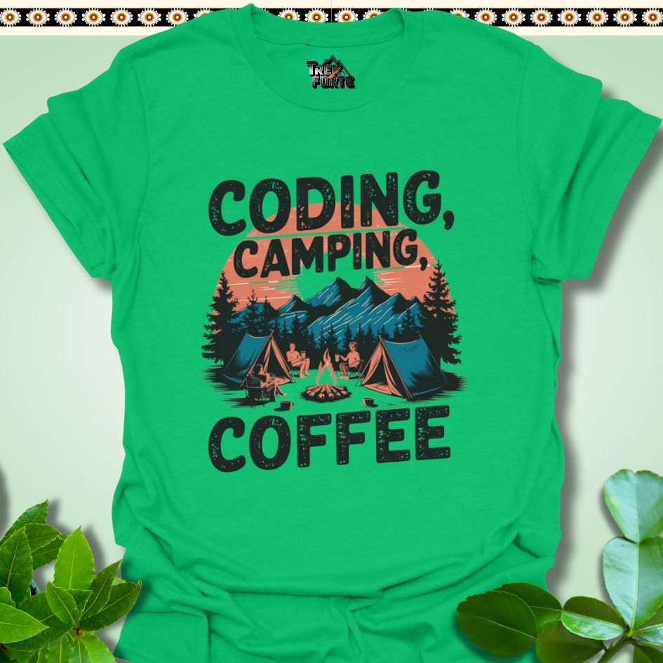 T-Shirt Irish Green / S Coding Camping Coffee Funny T-Shirt | TrekForte Apparel