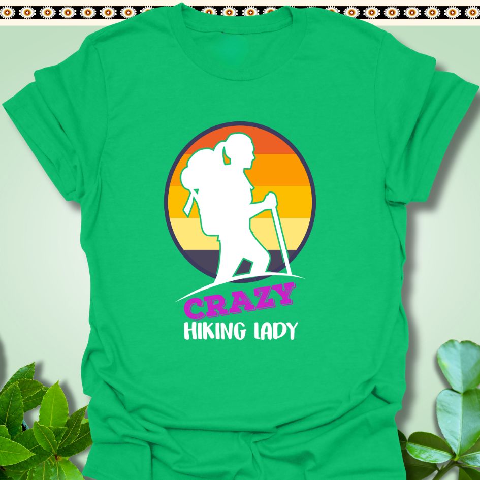 T-Shirt Irish Green / S Crazy Hiking Lady T-Shirt  TrekForte Adventure Apparel