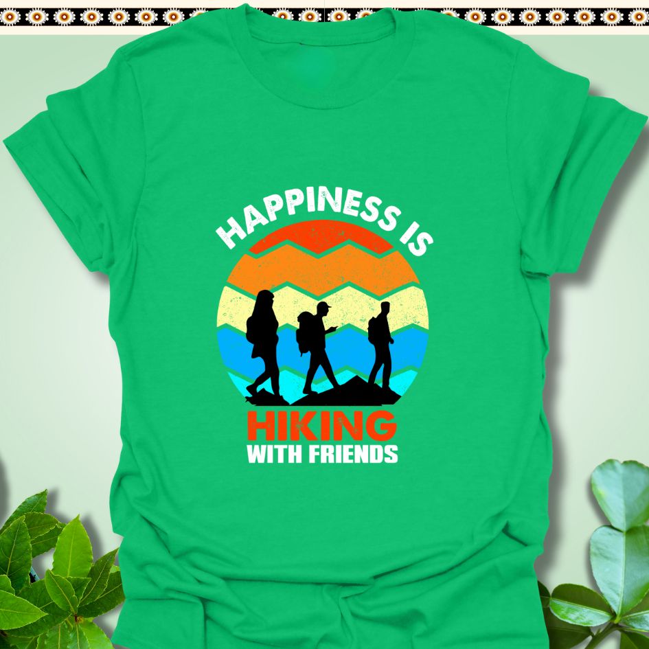 T-Shirt Irish Green / S Happiness Is Hiking With Friends T-Shirt  TrekForte Adventure Apparel