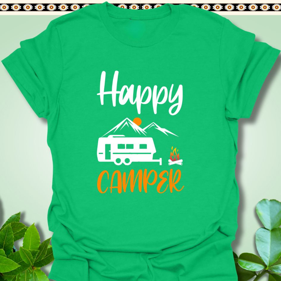 T-Shirt Irish Green / S Happy Camper T-Shirt  TrekForte Adventure Apparel