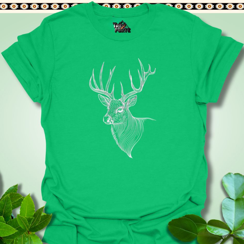 T-Shirt Irish Green / S Majestic Deer Outline line art Funny T-Shirt | TrekForte Apparel