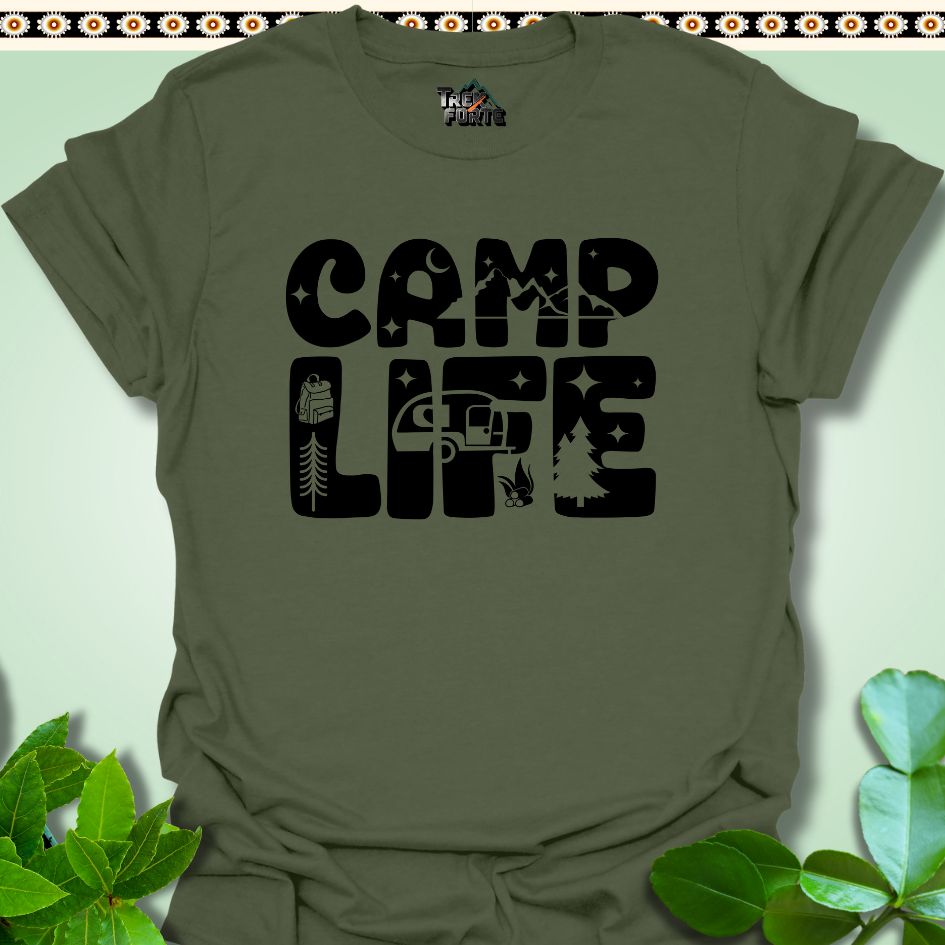 T-Shirt Military Green / S Camping Life Funny T-Shirt | TrekForte Apparel