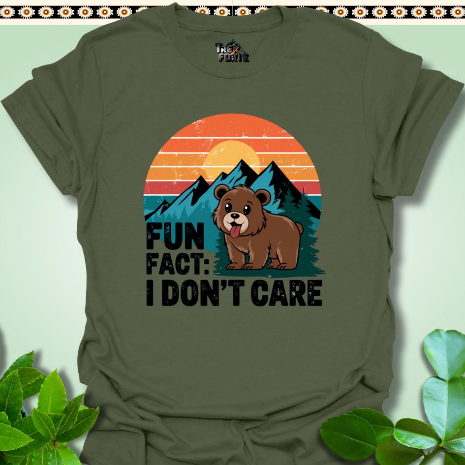 T-Shirt Military Green / S Fun Fact I don't Care Funny T-Shirt | TrekForte Apparel