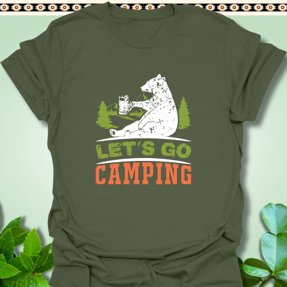 T-Shirt Military Green / S Let's Go Camping T-Shirt  TrekForte Adventure Apparel