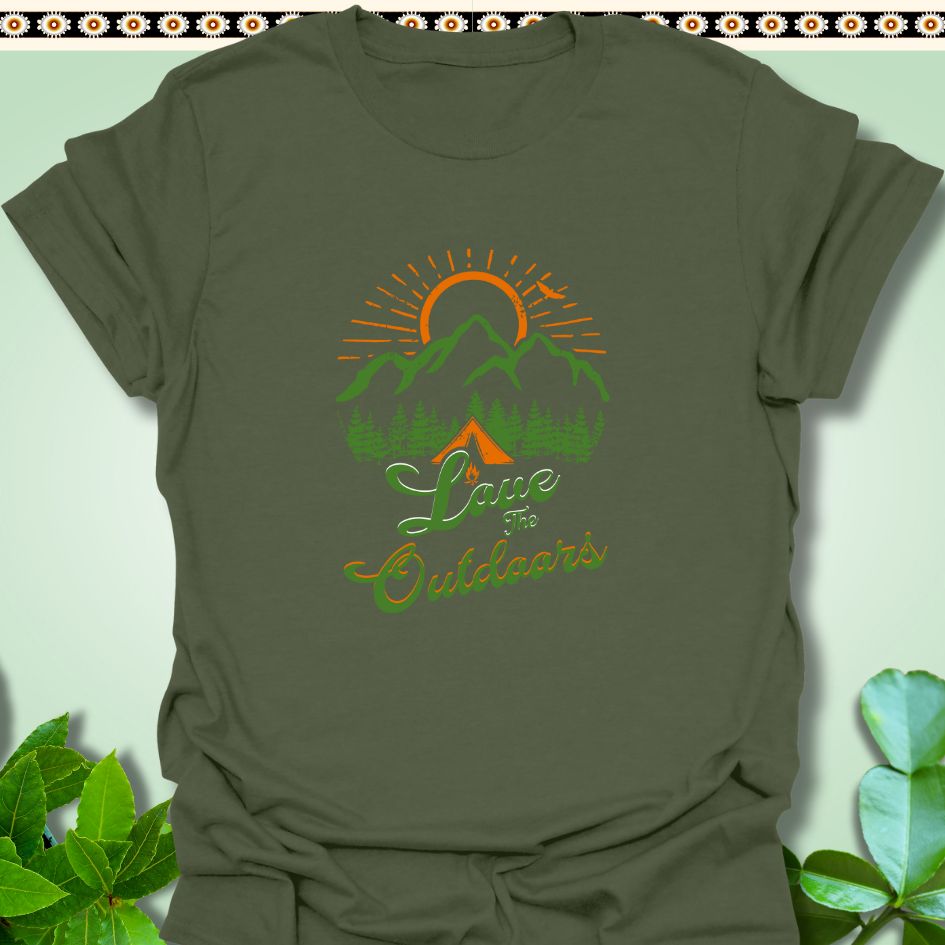 T-Shirt Military Green / S Love the Outdoors T-Shirt  TrekForte Adventure Apparel