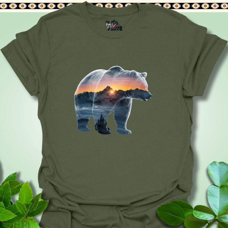 T-Shirt Military Green / S Majestic Bear of the Mountains Funny T-Shirt | TrekForte Apparel