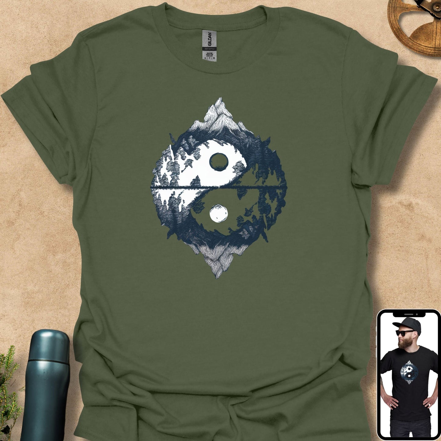 T-Shirt Military Green / S Mountain Balance