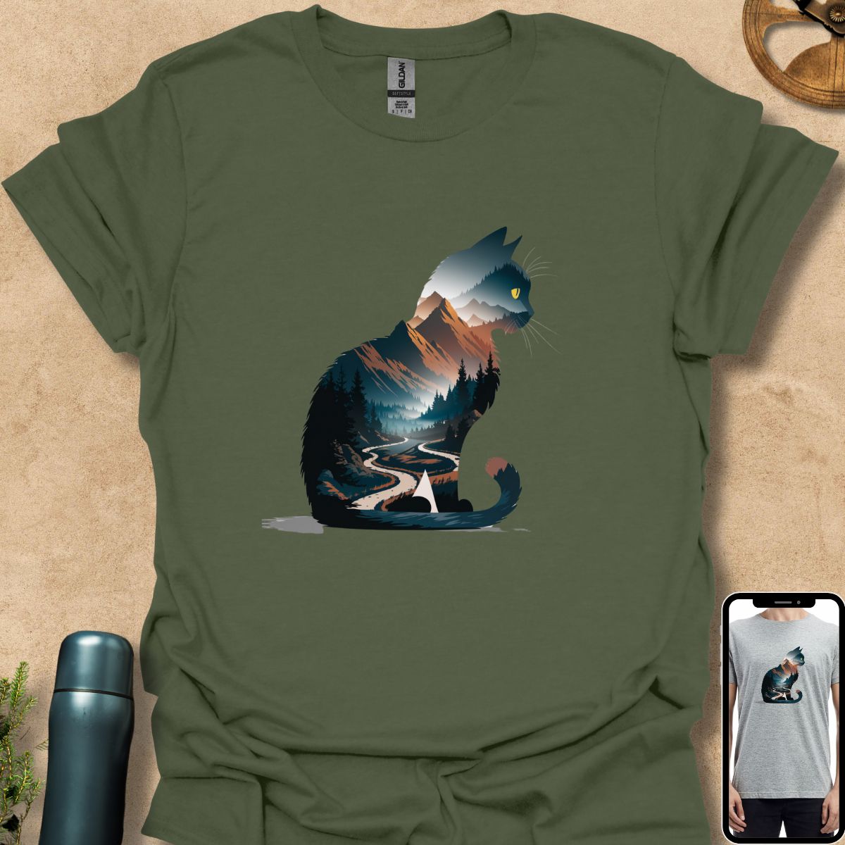 T-Shirt Military Green / S Mountain Cat Harmony