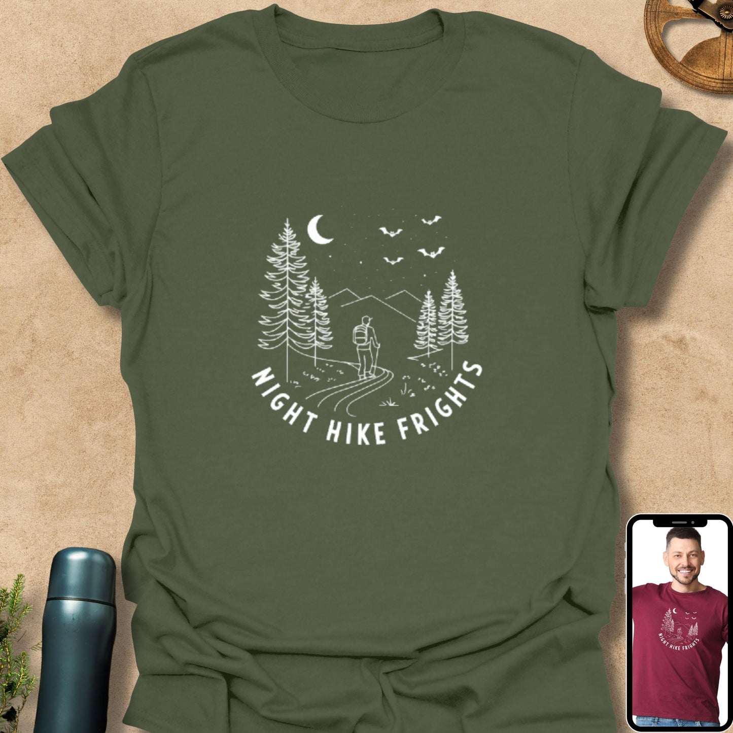 T-Shirt Military Green / S Night Hike Frights