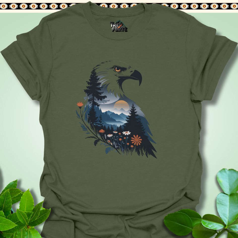 T-Shirt Military Green / S Regal Blossom The Eagle's Gaze Funny T-Shirt | TrekForte Apparel