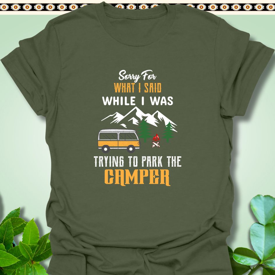 T-Shirt Military Green / S Trying To Park The Camper T-Shirt  TrekForte Adventure Apparel