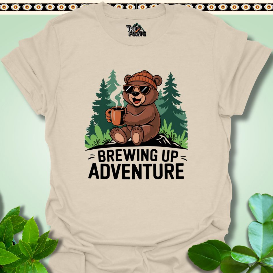 T-Shirt Natural / S Brewing Up Adventure Funny T-Shirt | TrekForte Apparel