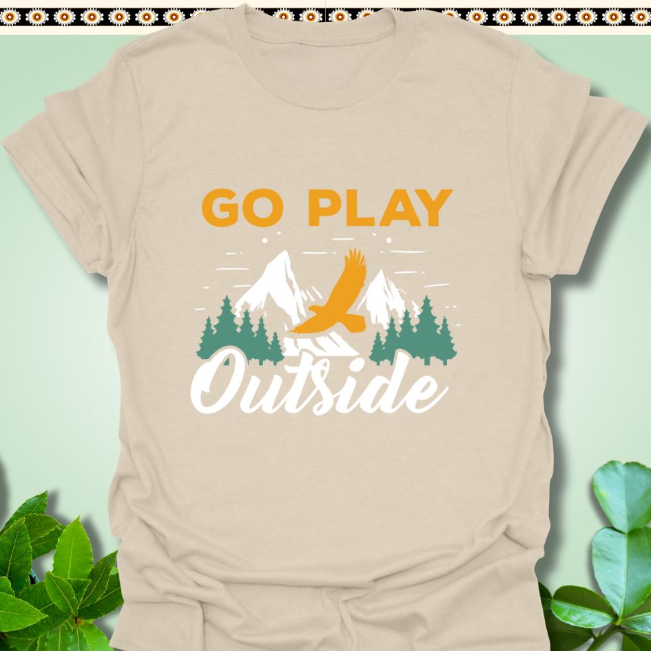 T-Shirt Natural / S Go Play Outside T-Shirt  TrekForte Adventure Apparel