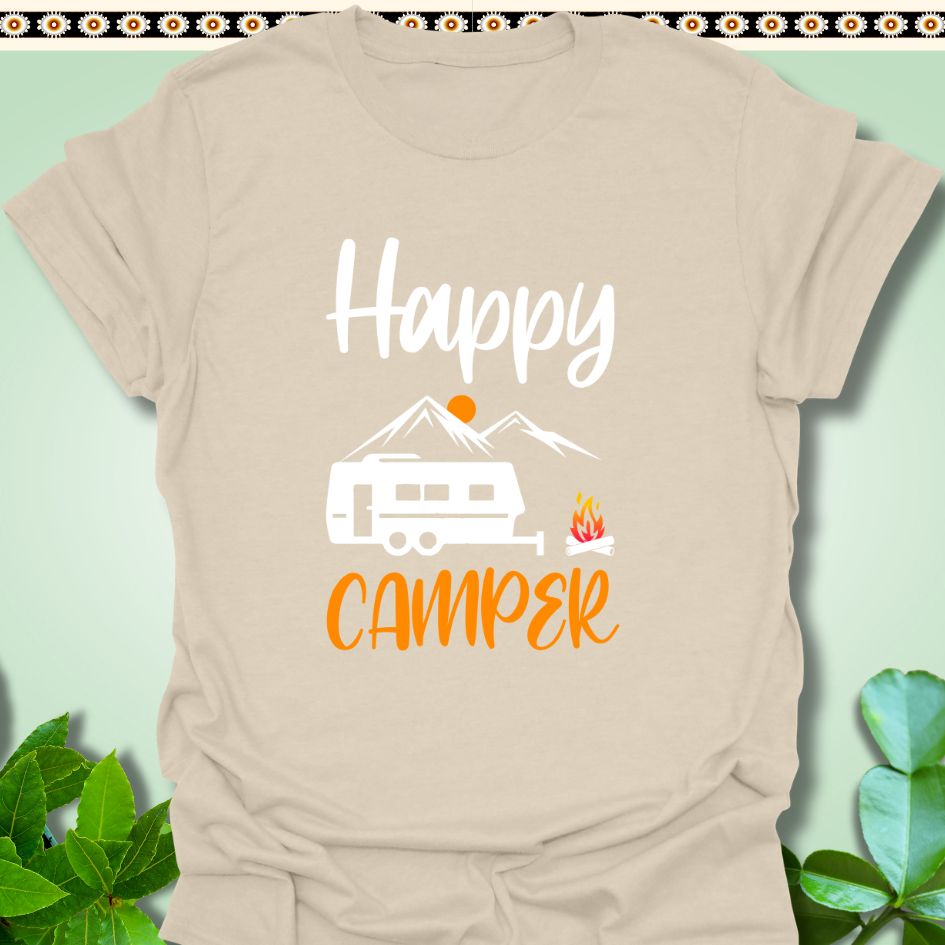 T-Shirt Natural / S Happy Camper T-Shirt  TrekForte Adventure Apparel