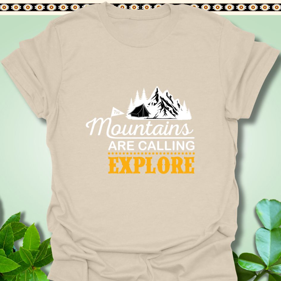 T-Shirt Natural / S Mountains Are Calling Explore T-Shirt  TrekForte Adventure Apparel