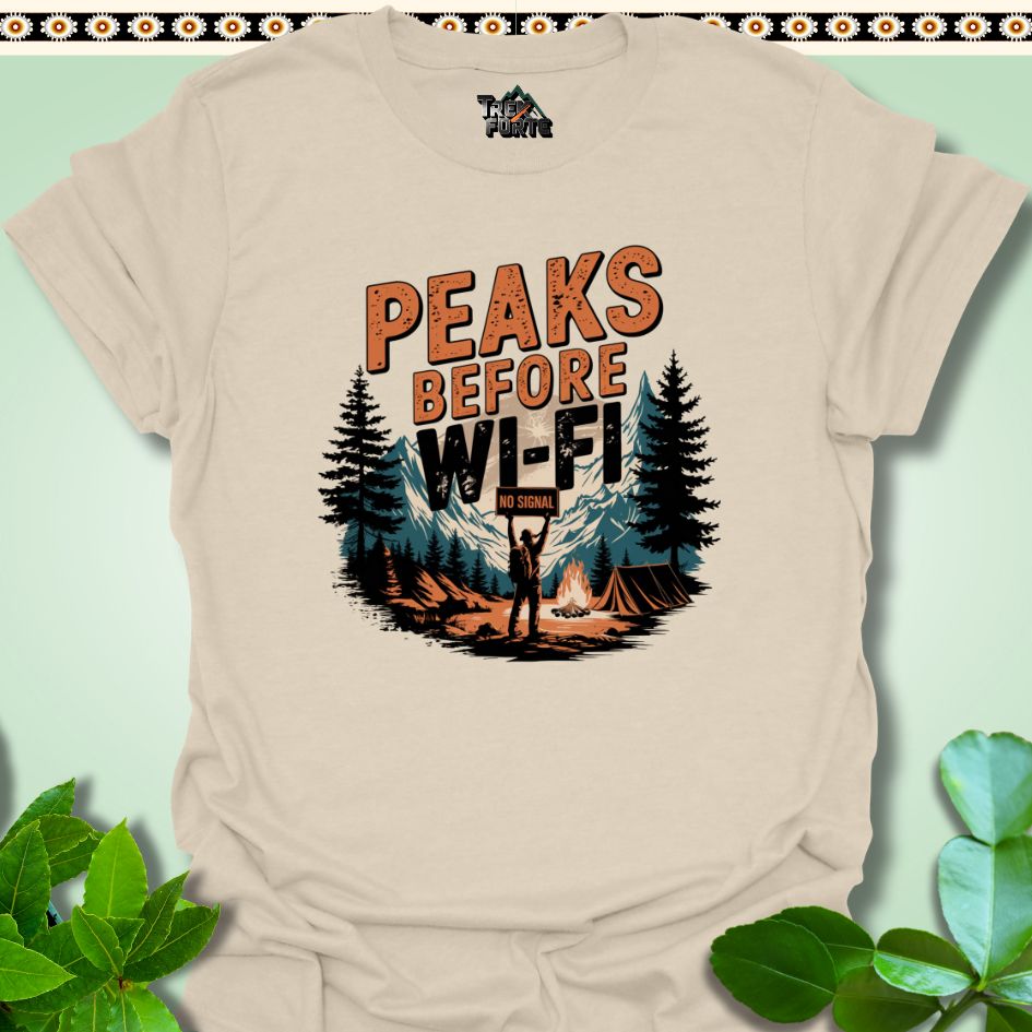 T-Shirt Natural / S Peaks Before Wi-Fi Funny T-Shirt | TrekForte Apparel