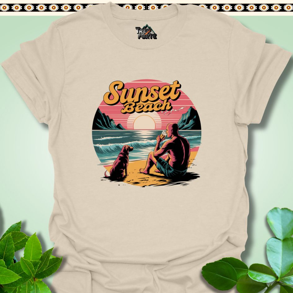 T-Shirt Natural / S Sunset Beach Serenity Funny T-Shirt | TrekForte Apparel