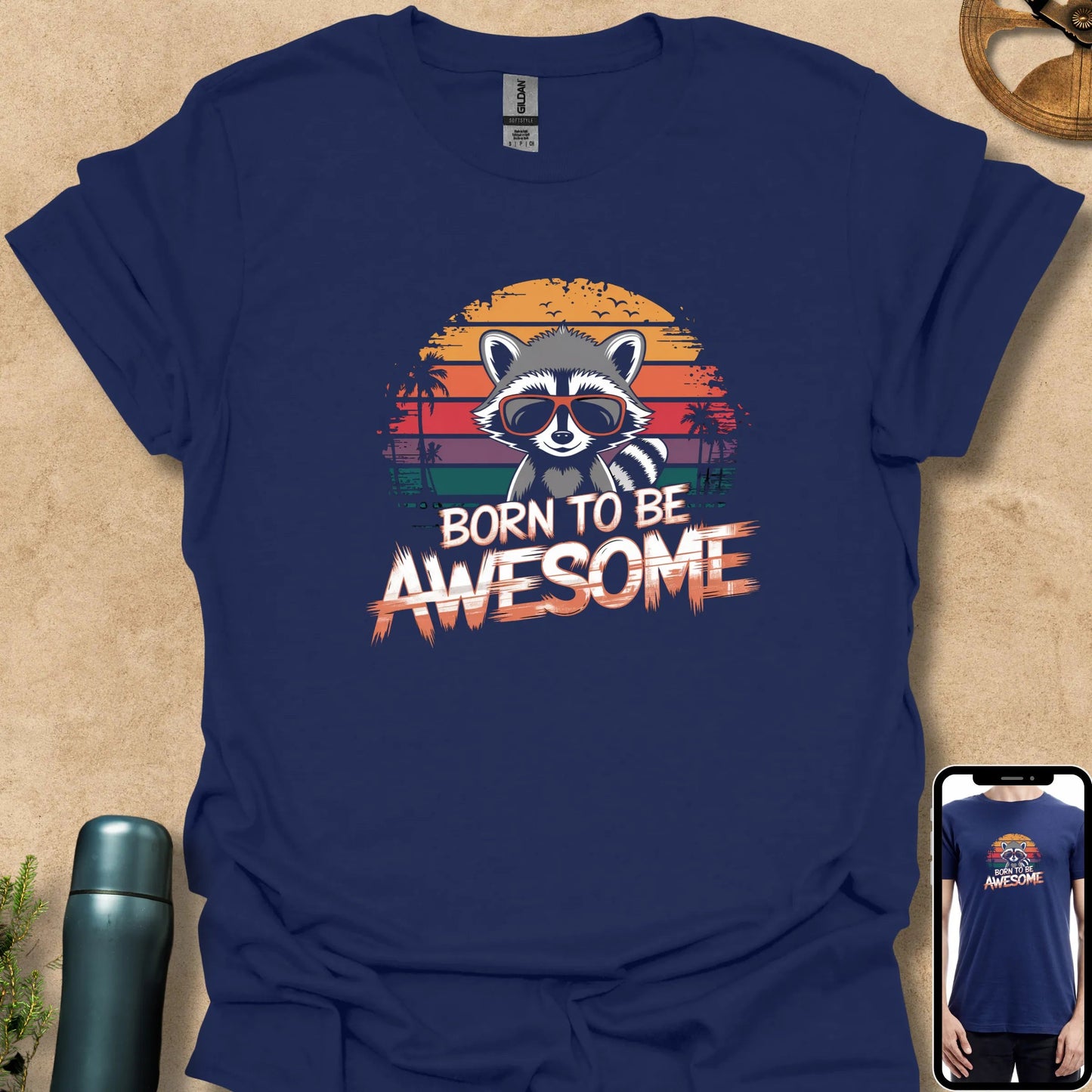 T-Shirt Navy / S Born to Be Awesome