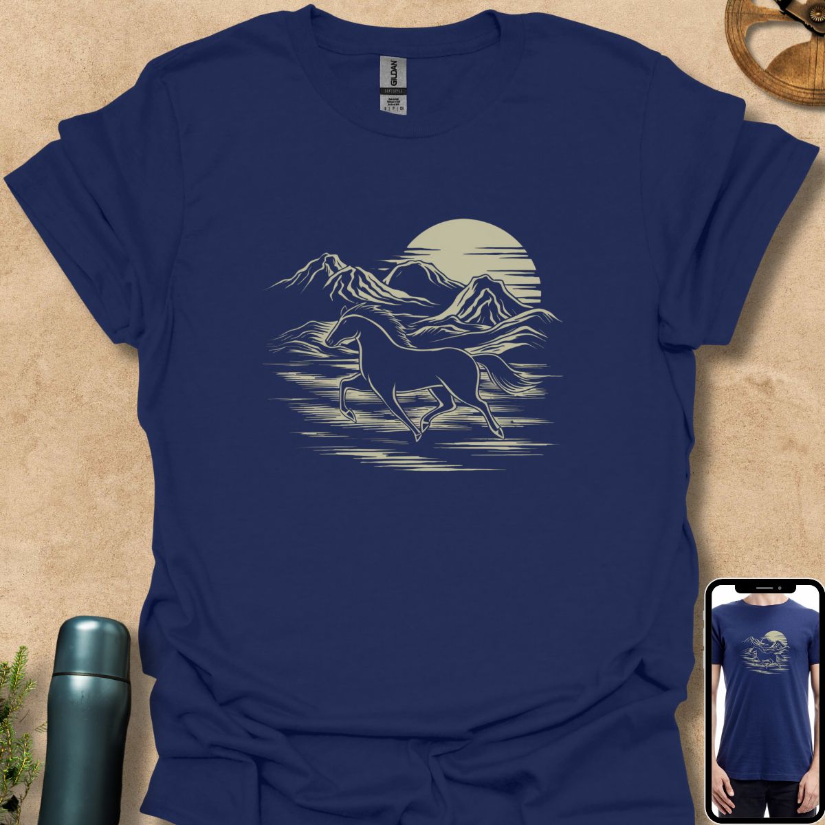 T-Shirt Navy / S Galloping Through Twilight